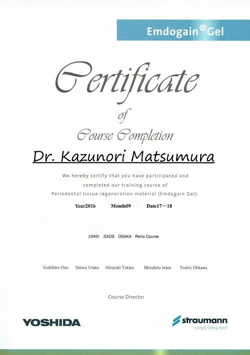 修了証 エムドゲインゲル サーティフィケイト